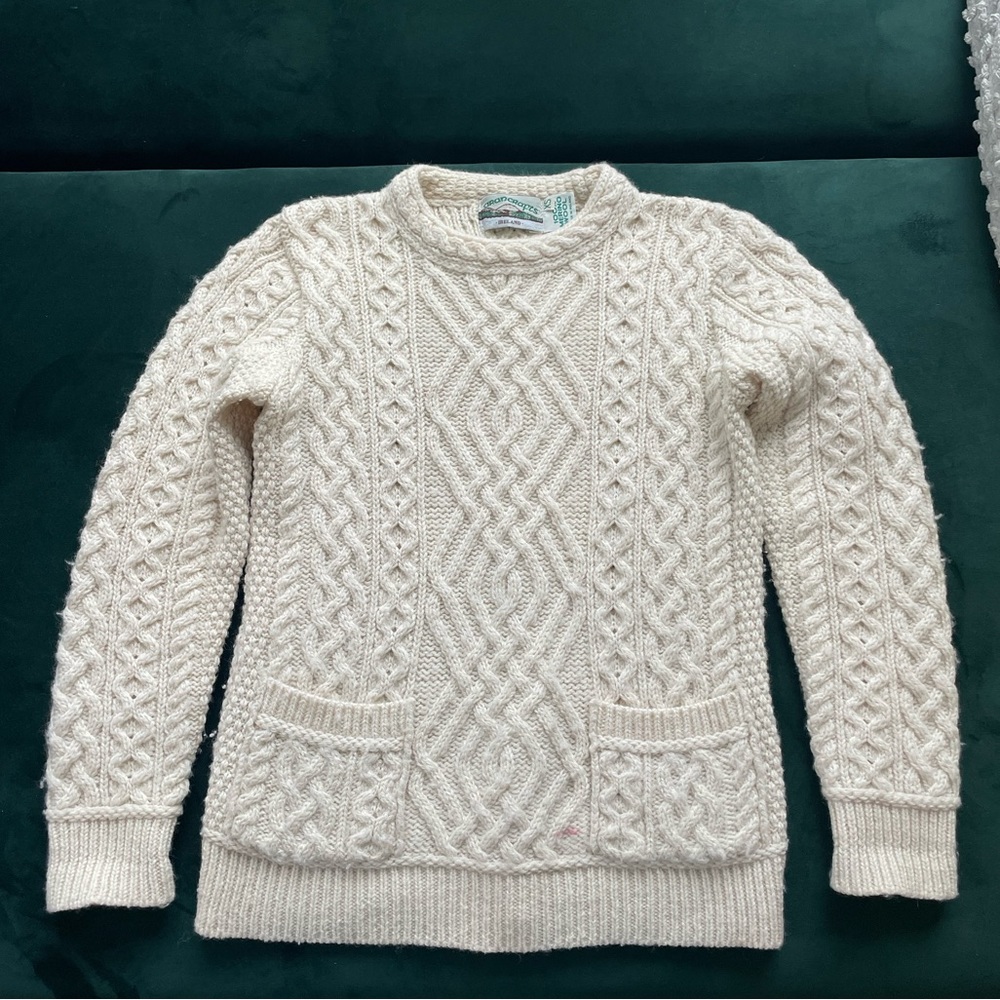 Aran sweater 100% Merino Wool Authentic Aran Crafts XS